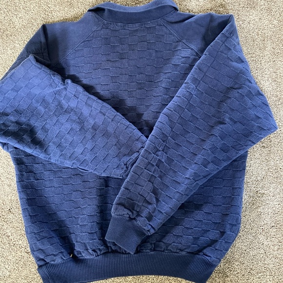 VTG Wek the World Men's Collared Sweatshirt Fits XL-2XL BLUE Mackinac Island - Picture 2 of 4